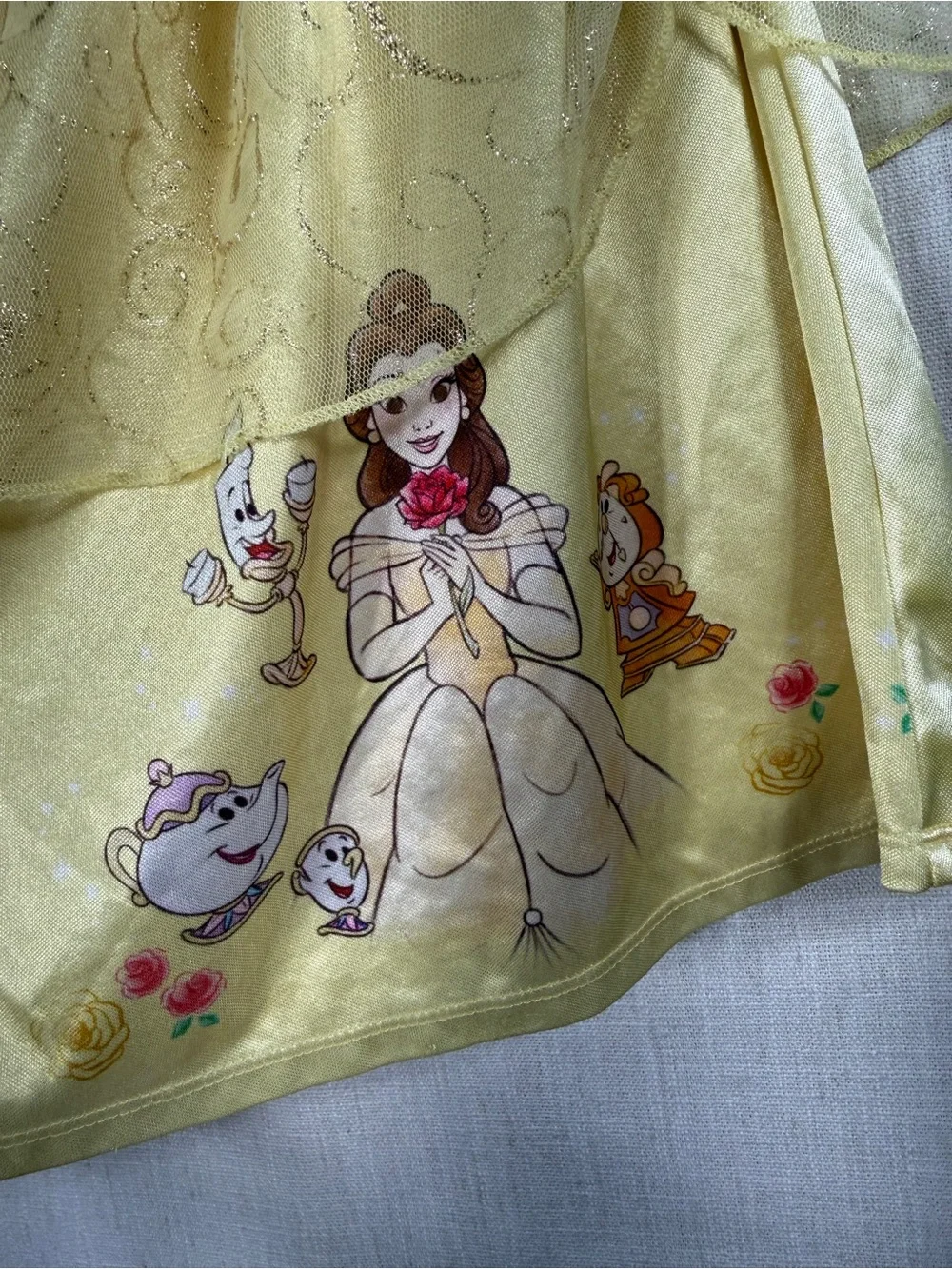 Disney Yellow Belle Costume Dress with Pink Trim - Picture 2 of 5